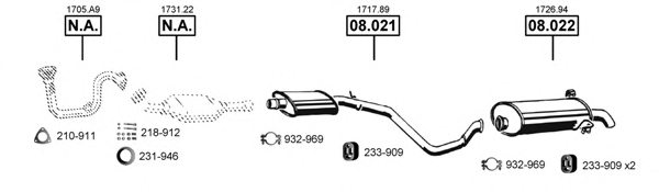 ASMET PE081900 Exhaust System